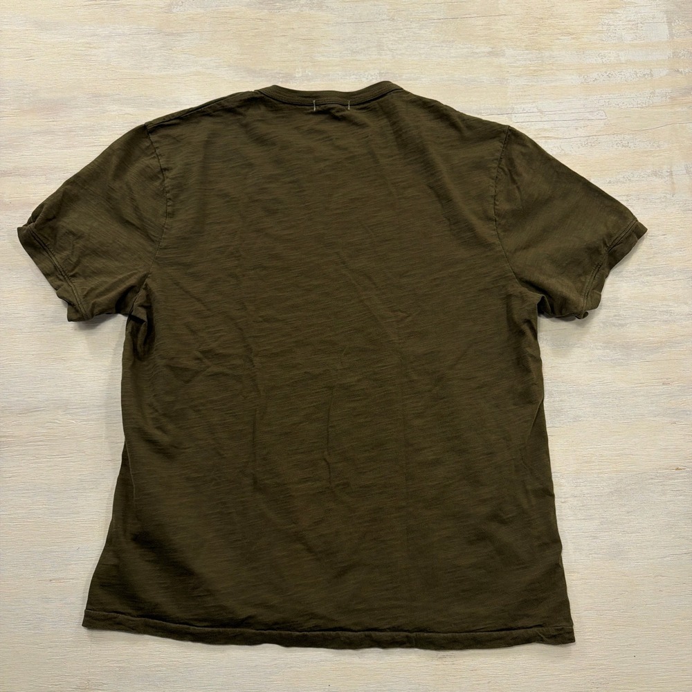 Alex Mill T-Shirt Slub Cotton Short Sleeve Olive Green Large Mens - Picture 5 of 7